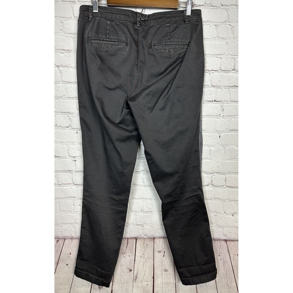 Anthropologie Chino Sz 28 Relaxed Straight Mid Rise Stripe Pants Aztec Boho - Picture 4 of 5